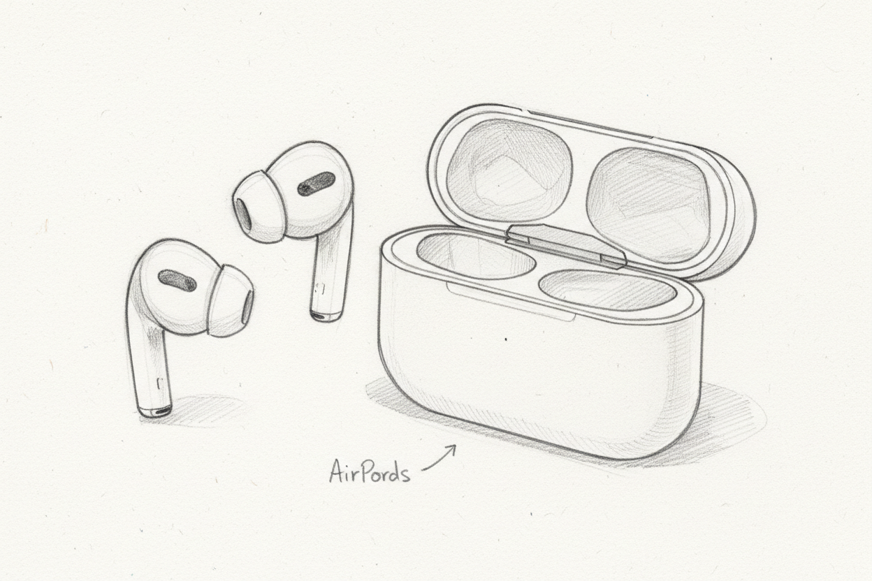 airpods as a drawing